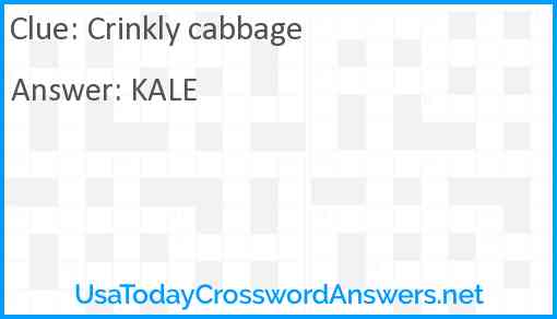 Crinkly cabbage Answer
