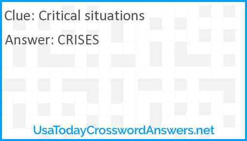 Critical situations Answer