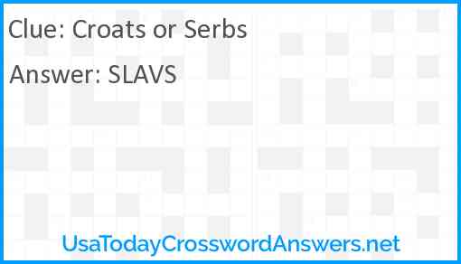 Croats or Serbs Answer