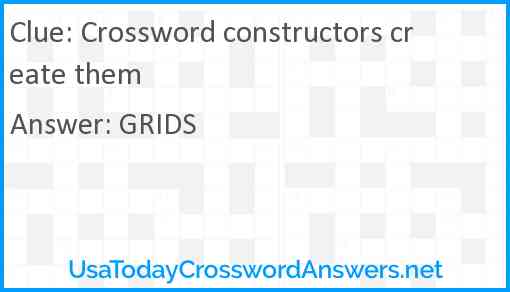 Crossword constructors create them Answer