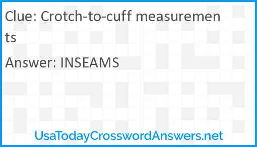 Crotch-to-cuff measurements Answer