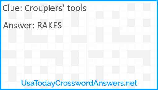 Croupiers' tools Answer