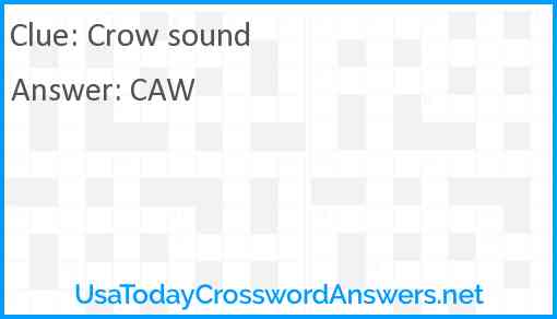 Crow sound Answer