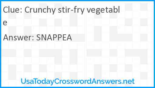 Crunchy stir-fry vegetable Answer