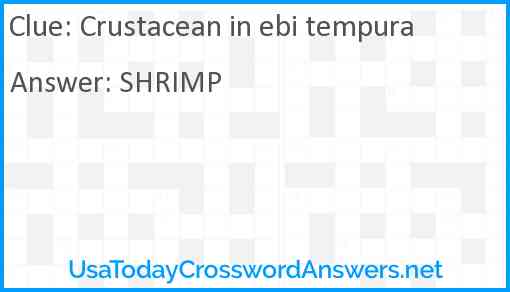 Crustacean in ebi tempura Answer