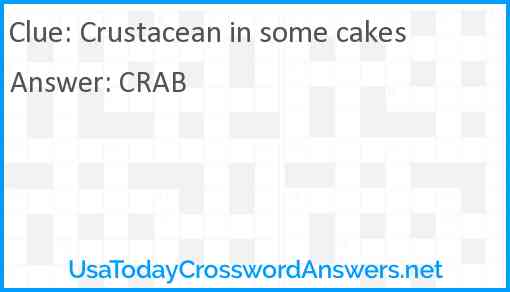 Crustacean in some cakes Answer