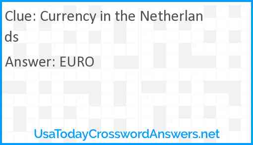Currency in the Netherlands Answer