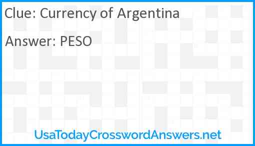 Currency of Argentina Answer