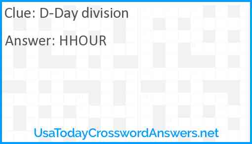 D-Day division Answer