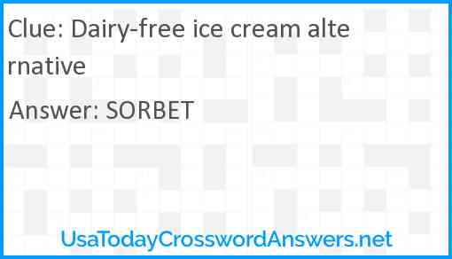 Dairy-free ice cream alternative Answer