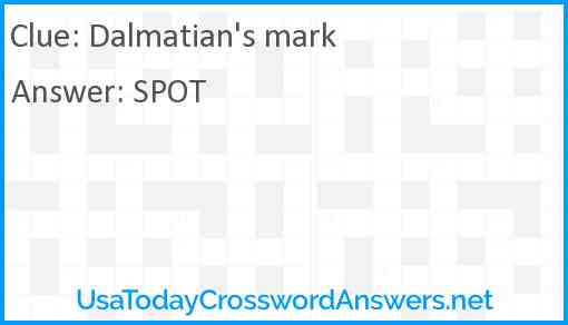 Dalmatian's mark Answer