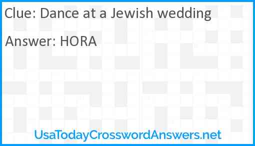 Dance at a Jewish wedding Answer