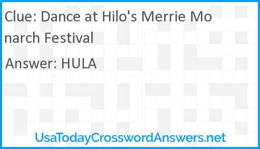 Dance at Hilo's Merrie Monarch Festival Answer