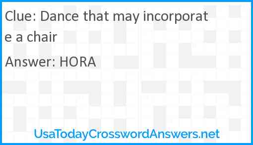 Dance that may incorporate a chair Answer