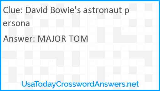 David Bowie's astronaut persona Answer