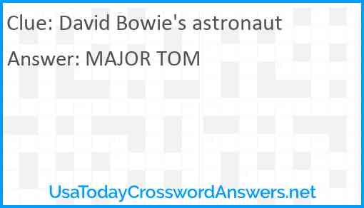 David Bowie's astronaut Answer