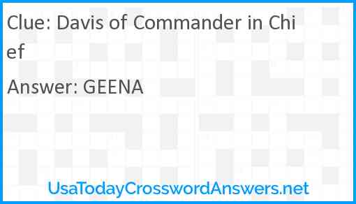 Davis of Commander in Chief Answer