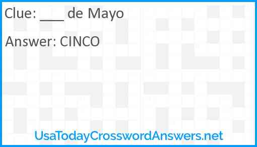 ___ de Mayo Answer