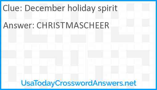 December holiday spirit Answer