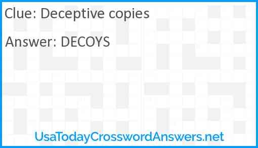 Deceptive copies Answer
