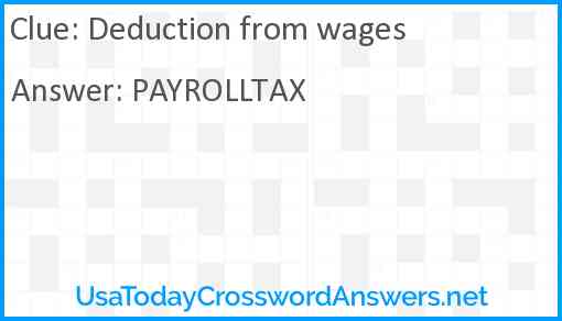 Deduction from wages Answer