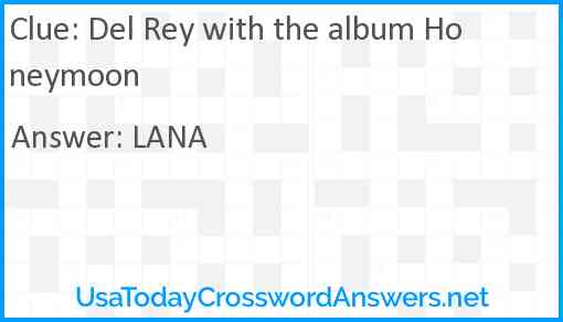 Del Rey with the album Honeymoon Answer