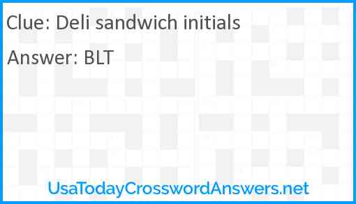 Deli sandwich initials Answer