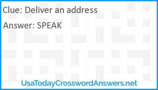 Deliver an address Answer