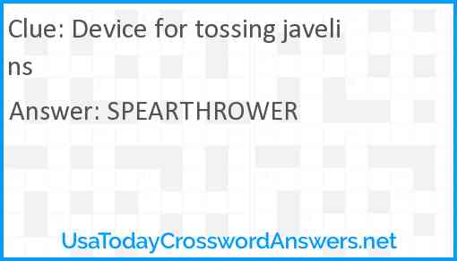 Device for tossing javelins Answer