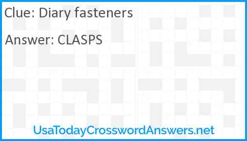 Diary fasteners Answer