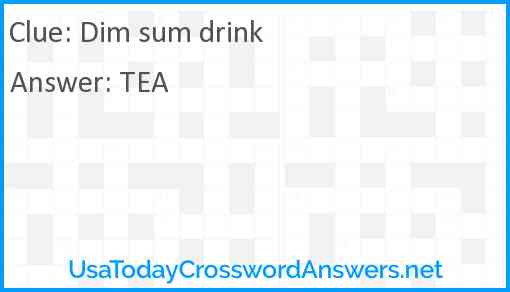 Dim sum drink Answer