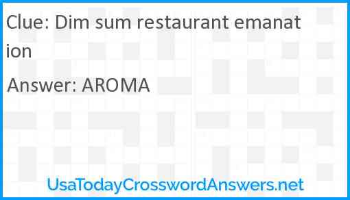 Dim sum restaurant emanation Answer