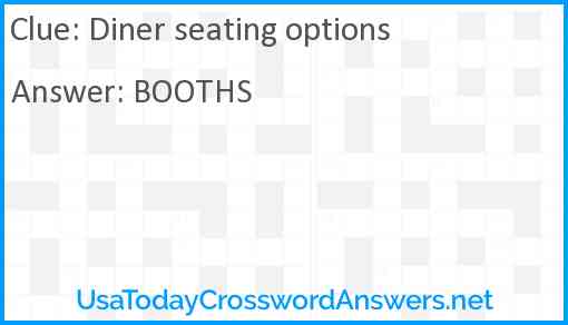 Diner seating options Answer