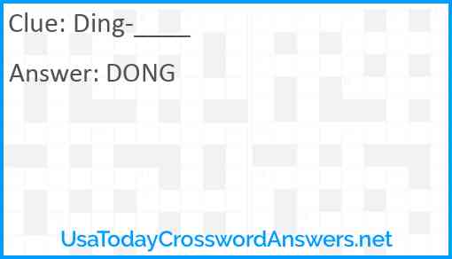 Ding-____ Answer