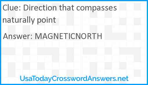 Direction that compasses naturally point Answer