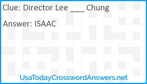 Director Lee ___ Chung Answer
