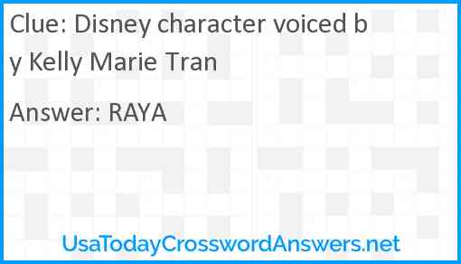 Disney character voiced by Kelly Marie Tran Answer