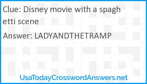 Disney movie with a spaghetti scene Answer