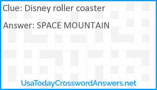 Disney roller coaster Answer