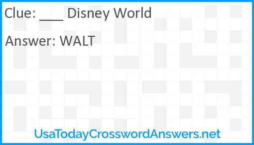 ___ Disney World Answer