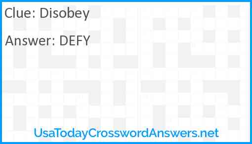 Disobey Answer