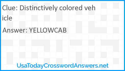 Distinctively colored vehicle Answer