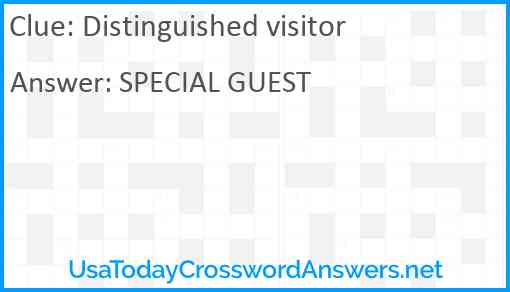 Distinguished visitor Answer