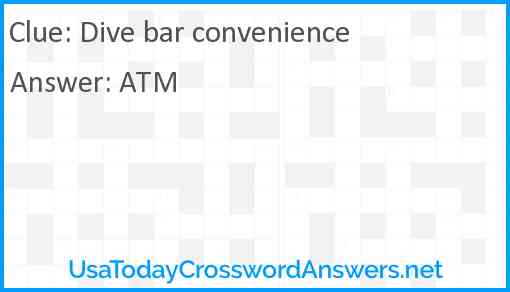 Dive bar convenience Answer