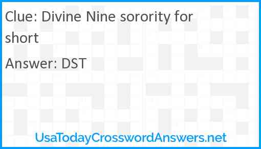 Divine Nine sorority for short Answer