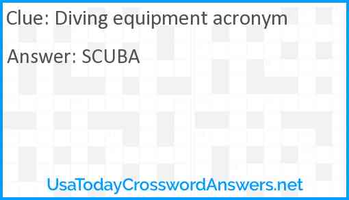 Diving equipment acronym Answer