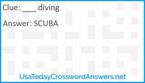 ___ diving Answer