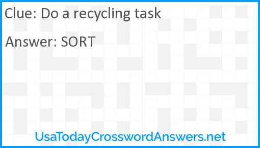 Do a recycling task Answer