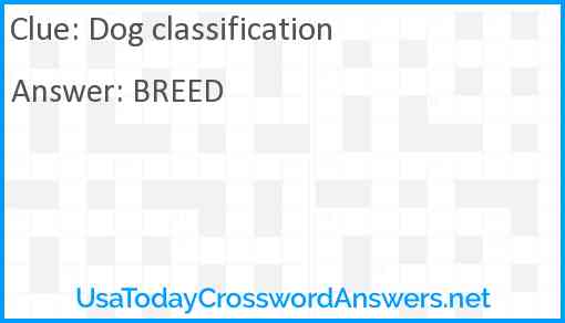 Dog classification Answer