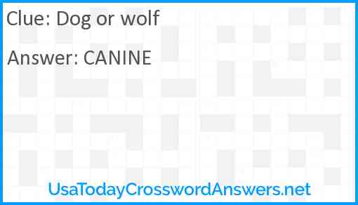 Dog or wolf Answer